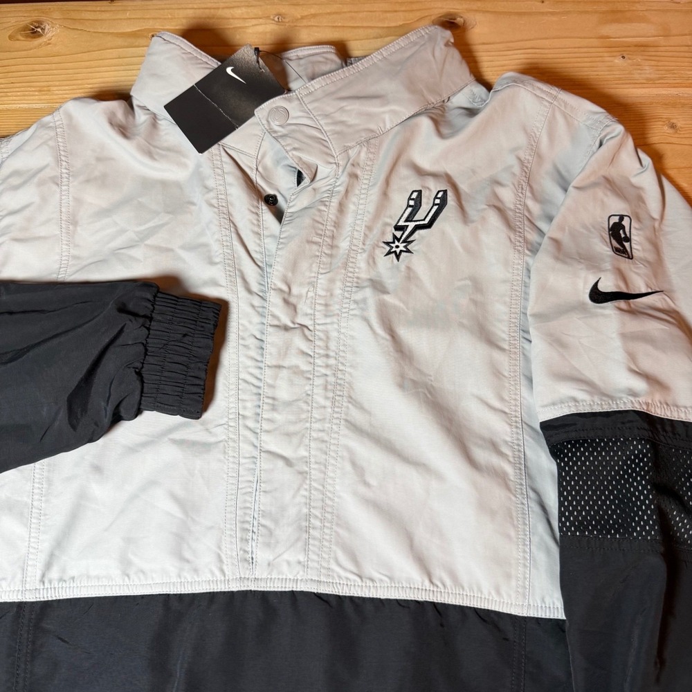 Nike NBA San Antonio Spurs Showtime Jacket Mens 3XL Grey Black AH4387-007 NWT